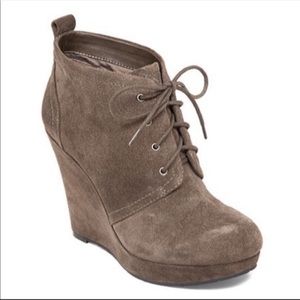 Jessica Simpson Taupe Wedge Booties
